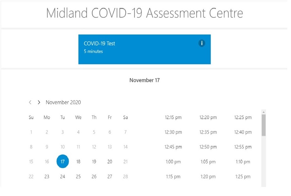 Midland COVID-19 Assessment Centre now offers online appointment booking