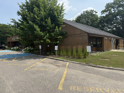 Showing the surgery parking spots with signs